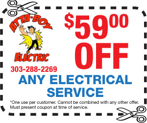 discount electrician near me Littleton. $59 Savings in electrical repairs Coupon!