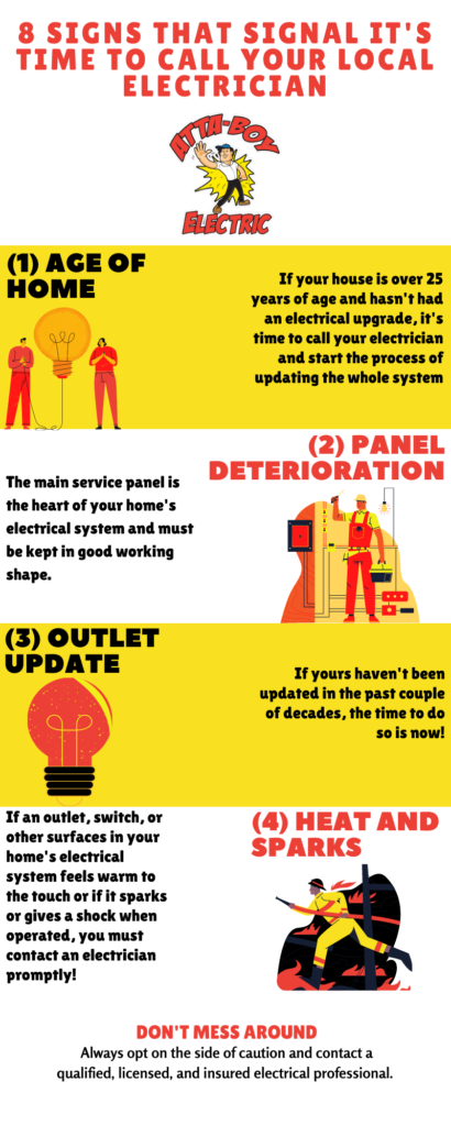 8 signs it's time to call your local electrician infographic attaboy
